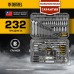 Набор инструментов DENZEL 1/2", 3/8", 1/4", CrV, S2, пластиковый кейс, 232 предмета