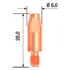 Контактный наконечник M6х28 мм ECU D=0.8 мм (25 шт.) FUBAG FB.CTM6.28-08