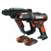 Набор: Дрель-шуруповерт WORX WX101 20V 30Нм аккумуляторная + Перфоратор WORX WX390 H3 20V 1,2Дж аккумуляторны + Кейс