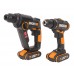 Набор: Дрель-шуруповерт WORX WX101 20V 30Нм аккумуляторная + Перфоратор WORX WX390 H3 20V 1,2Дж аккумуляторны + Кейс