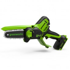 Цепная мини-пила Greenworks GD24CSMNX 24V (15 см) бесщеточная аккумуляторная