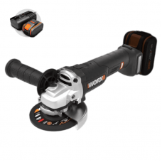 Угловая шлифовальная машинка WORX WX813.9 20V (115мм) аккумуляторная бесщеточная с 4Ач АКБ и 2А ЗУ