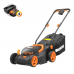 Газонокосилка WORX WG779E 40V (34см) аккумуляторная, c двумя 2.5Ач АКБ И ЗУ