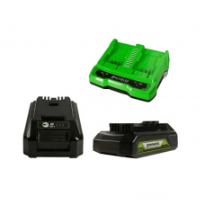 2 Аккумулятора с USB разъемом Greenworks G24USB2 24V (2 А/ч) + Зарядное устройство на 2 аккумулятора Greenworks G24C 24V