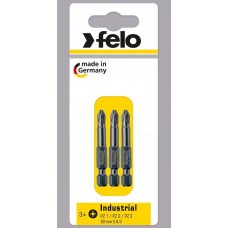 Бита Felo крестовая (PZ 1/PZ 2/PZ 3X50), 3 шт в блистере 03193216