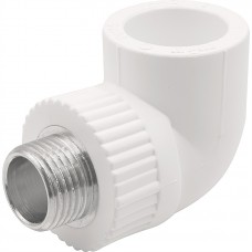 Угольник THERMOLIGHT комбинированный PP-R НР 25х1/2" белый (10/120)