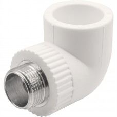 Угольник THERMOLIGHT комбинированный PP-R НР 32х3/4" белый (10/80)