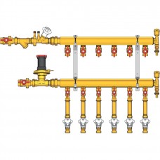 Узел коллекторный Giacomini отопления этажный, подкл. тип B3 (D2) 1" x 1/2" / 2, GE553Y442