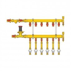 Узел коллекторный Giacomini отопления этажный, подкл. тип B3 (D2) 1" x 1/2" / 4, GE553Y444