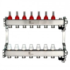 Коллектор Wester нерж. 1"-3/4 в сборе с расходомерами на 7 выходов, MUFS7134