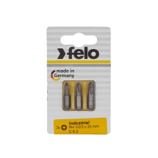 Бита Felo крестовая (PH 1/PH 2/PH 3X25), 3 шт в блистере 02293116