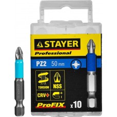 STAYER PZ2, 50 мм, 10 шт., биты ProFix Pozidriv 26223-2-50-10_z01