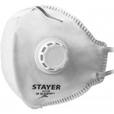 STAYER класс защиты FFP1, с клапаном, плоская, полумаска фильтрующая 11113_z01