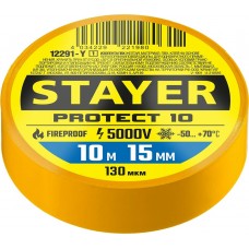 STAYER 10м х 15 мм, желтая, Protect-10 изолента ПВХ 12291-Y_z01 Professional