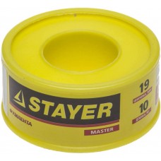 STAYER толщина 0,075 мм, плотность 0,40 г/см3, ширина 19 мм, фум лента 12360-19-040