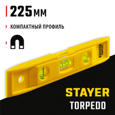 STAYER 225 мм, короткий магнитный уровень TORPEDO 3454_z02 Master