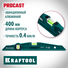 KRAFTOOL  PROCAST 400 мм, Литой уровень (34717-040)