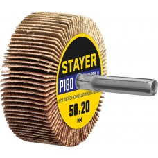 STAYER P180, 50х20 мм, круг шлифовальный лепестковый на шпильке 36607-180