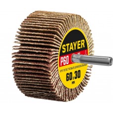 STAYER P60, 60х30 мм, круг шлифовальный лепестковый на шпильке 36608-060