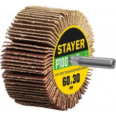 STAYER P100, 60х30 мм, круг шлифовальный лепестковый на шпильке 36608-100