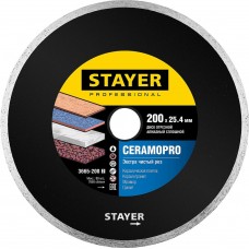 STAYER Ø 200Х25.4 мм, алмазный, cплошной, диск отрезной CERAMOPRO 3665-200_z02 Professional