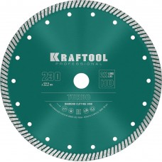 KRAFTOOL Ø 230Х22.2 мм, алмазный, сегментный, по армированному бетону, кирпичу диск отрезной TURBO 36682-230