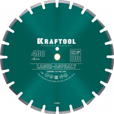 KRAFTOOL Ø 400Х25.4 мм, алмазный, сегментный, по асфальту, диск отрезной LASER-ASPHALT 36687-400