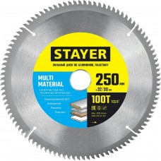 STAYER 250 х 32/30 мм, 100Т, диск пильный по алюминию MULTI MATERIAL 3685-250-32-100