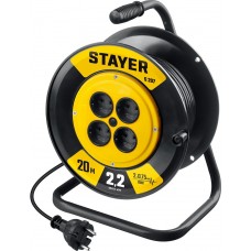 STAYER  S 207 ПВС 2х0.75 20м 2200Вт,  Удлинитель на катушке (55073-20)