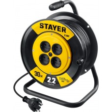 STAYER  S 207 ПВС 2х0.75 30м 2200Вт,  Удлинитель на катушке (55073-30)