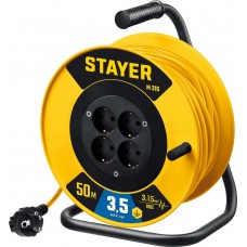 STAYER  M 315 ПВС 3х1.5 50м 3500Вт,  Силовой удлинитель на катушке (55078-50_z01)