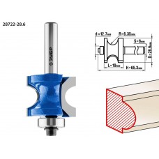 ЗУБР 28.6 x 19 мм, радиус 6.35 мм, фреза полустержневая с подшипником 28722-28.6 Профессионал