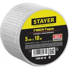 STAYER 5 см х 10 м, 3х3 мм, сетка стеклотканевая самоклеящаяся FIBER-Tape 1246-05-10_z01