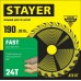 STAYER FAST 190 x 20/16мм 24Т, диск пильный по дереву, быстрый рез