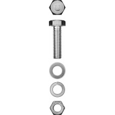 ЗУБР M6 x 20 мм, 11 шт., болт с шестигранной головкой в комплекте с гайкой, шайбой, шайбой пружинной 303436-06-020