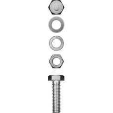 ЗУБР M8 x 20 мм, 6 шт., болт с шестигранной головкой в комплекте с гайкой, шайбой, шайбой пружинной 303436-08-020