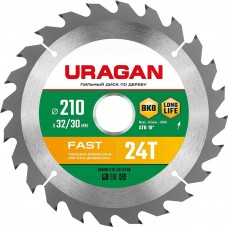 URAGAN Fast 210х32/30мм 24Т, диск пильный по дереву