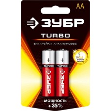 ЗУБР AA, 2 шт., батарейка щелочная Turbo 59213-2C_z01