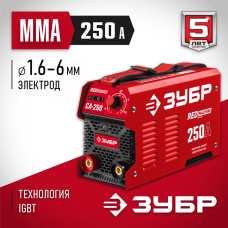 ЗУБР 250 А, MMA, сварочный аппарат, инверторный СА-250 Мастер