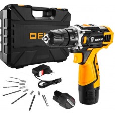 Аккумуляторная дрель-шуруповерт DEKO DKCD12FU-Li SET3 в кейсе + оснастка 13 шт, 2*2,0 А·ч 063-4173