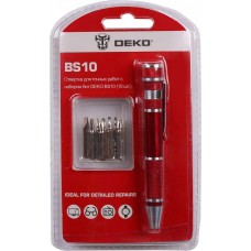 Отвертка для точных работ с набором бит DEKO BS10 (10 шт.) 065-0696