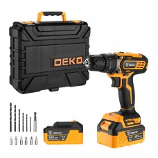 Дрель-шуруповерт аккумуляторная ударная DEKO DKCD20 Impact 20В, 2*4.0Ач 063-4420