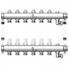 Коллектор нерж. Wester 1"-3/4 в сборе на 6 выходов, 2 заглушками
