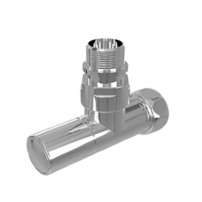 Вентиль угловой Royal Thermo с колпачком, гайкой и наружной резьбой 3/4" х 1/2" гайка - штуцер, пара для полот.