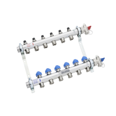 Коллектор распределительный REHAU HKV 1"х3/4"ЕК 9 вых. нерж. сталь без расходомеров