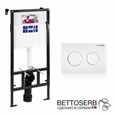 Инсталяция PESTAN SAVA FIX SLIM, клавиша смыва SITNICA, белый глянец