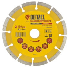 Диск алмазный отрезной DENZEL73102, сегментный, 115 x 22.2 мм, сухая резка