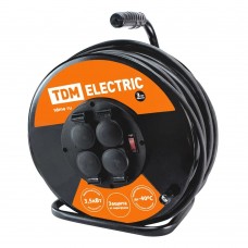 Удлинитель силовой TDM ELECTRIC УХз16-004 (метал. катушка, 4 места, 50м, 3х1,5)