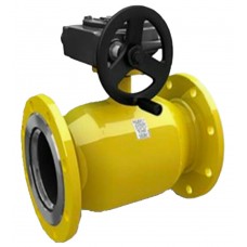 Кран шаровой стальной фланцевый LD Gas Ду200/150 Ру16 неполнопроходной с редуктором
