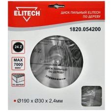 Elitech Диск пильный 190х30 24зуб 1820.054200